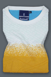 Multi Color White Sun-Shine Knitted T-Shirt for Men